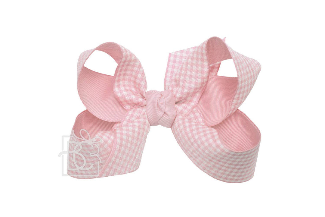 LAYERED GINGHAM/GROSGRAIN BOW ON CLIP - Premium Hair Bows from Beyond Creations, LLC - Just $11.95! Shop now at Pat's Monograms