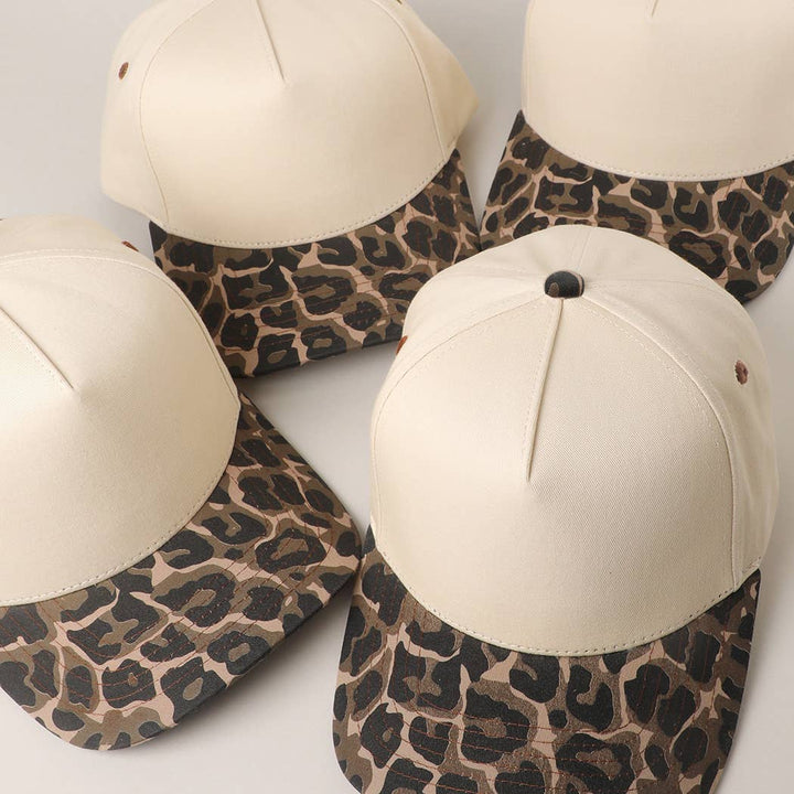 Two Tone Leopard Printed Canvas Trucker Hat - Premium Trucker Cap from Fashion City - Just $15! Shop now at Pat's Monograms