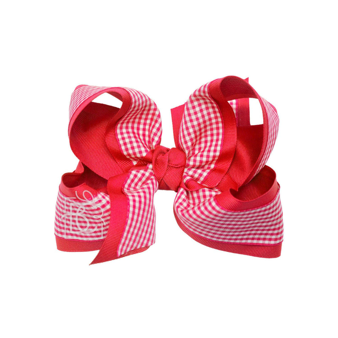 LAYERED GINGHAM/GROSGRAIN BOW ON CLIP - Premium Hair Bows from Beyond Creations, LLC - Just $11.95! Shop now at Pat's Monograms