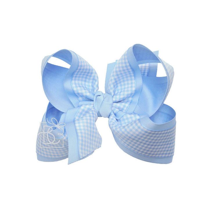 LAYERED GINGHAM/GROSGRAIN BOW ON CLIP - Premium Hair Bows from Beyond Creations, LLC - Just $11.95! Shop now at Pat's Monograms