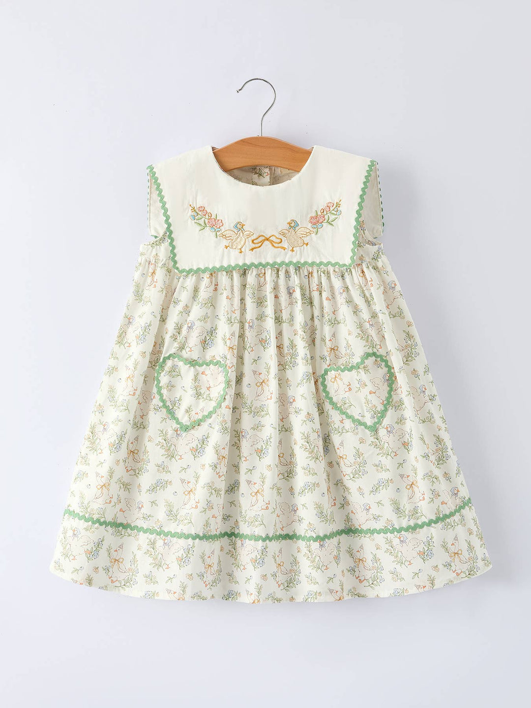 Vintage Floral Duck Embroidery Spring Girl Dress - Premium Baby & Toddler Dresses from Rylee Faith Designs - Just $32.95! Shop now at Pat's Monograms