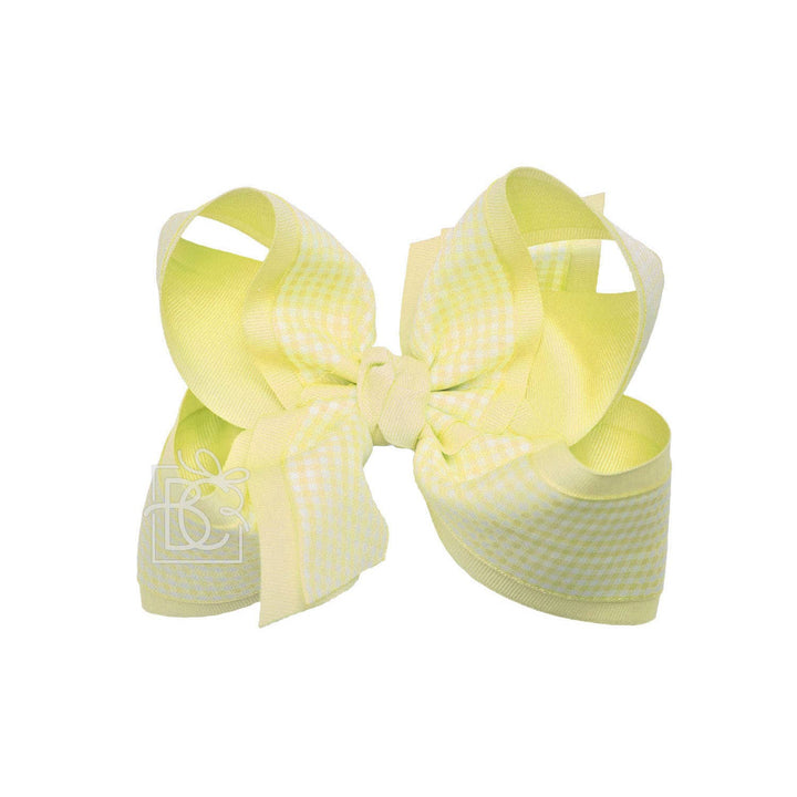 LAYERED GINGHAM/GROSGRAIN BOW ON CLIP - Premium Hair Bows from Beyond Creations, LLC - Just $11.95! Shop now at Pat's Monograms
