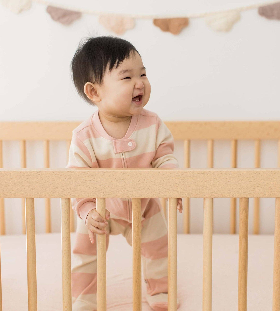 Rugby Stripe Organic Cotton Sleep & Play - Pink Sand - Premium Baby Sleepwear from Burt's Bees Baby - Just $14.95! Shop now at Pat's Monograms