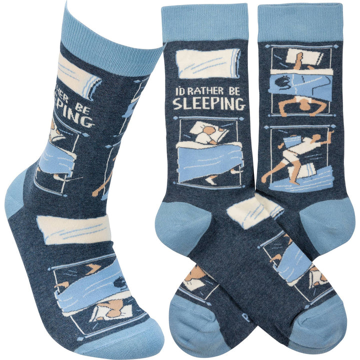 I'd Rather Be Sleeping Socks - Premium socks from Primitives by Kathy - Just $11.50! Shop now at Pat's Monograms