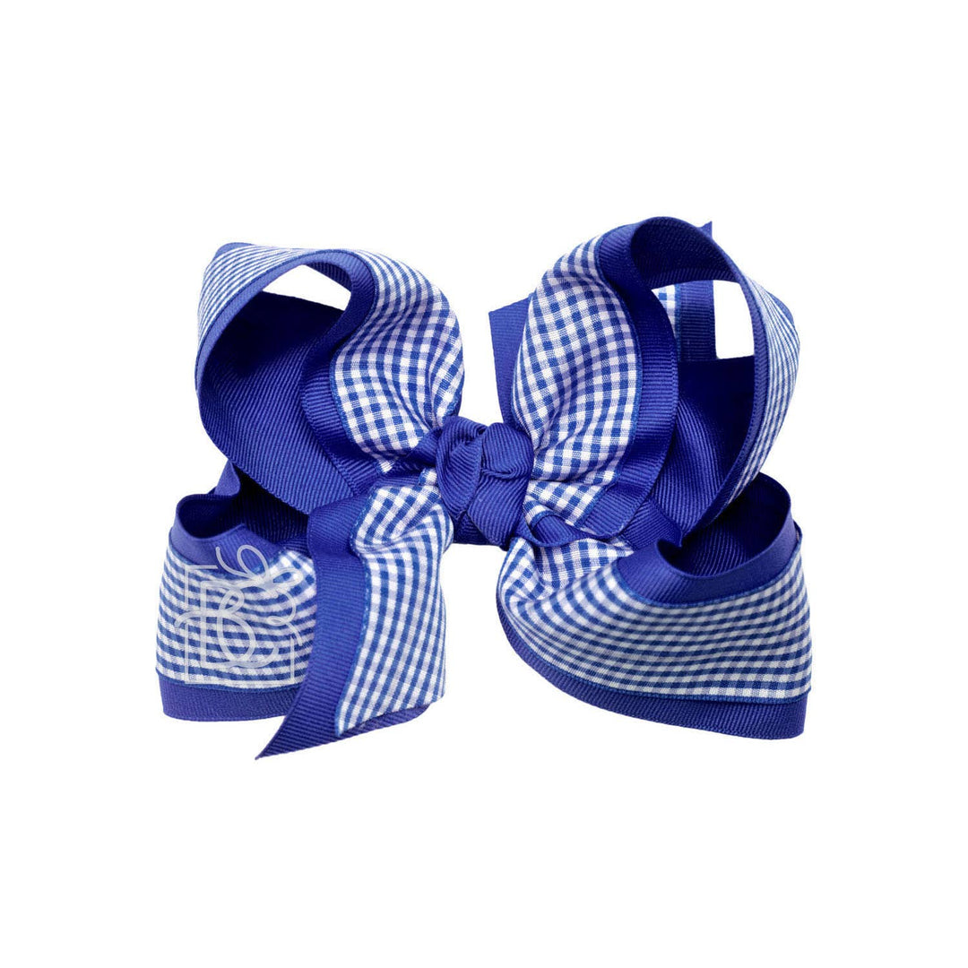 LAYERED GINGHAM/GROSGRAIN BOW ON CLIP - Premium Hair Bows from Beyond Creations, LLC - Just $11.95! Shop now at Pat's Monograms