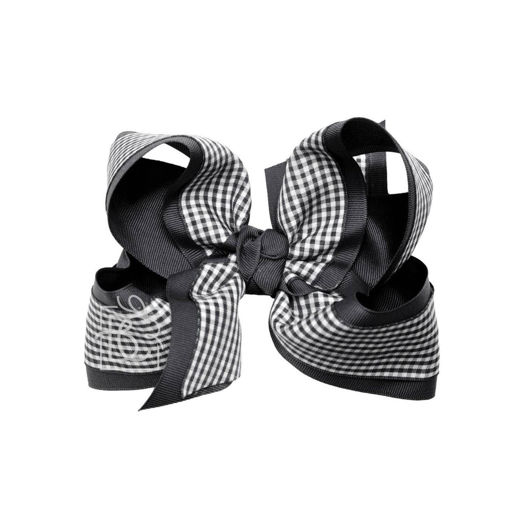 LAYERED GINGHAM/GROSGRAIN BOW ON CLIP - Premium Hair Bows from Beyond Creations, LLC - Just $11.95! Shop now at Pat's Monograms