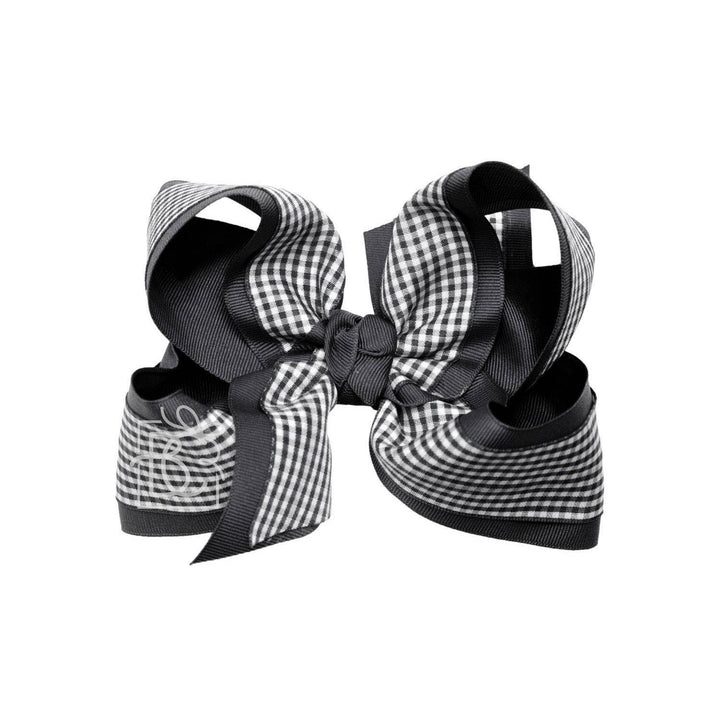 LAYERED GINGHAM/GROSGRAIN BOW ON CLIP - Premium Hair Bows from Beyond Creations, LLC - Just $11.95! Shop now at Pat's Monograms