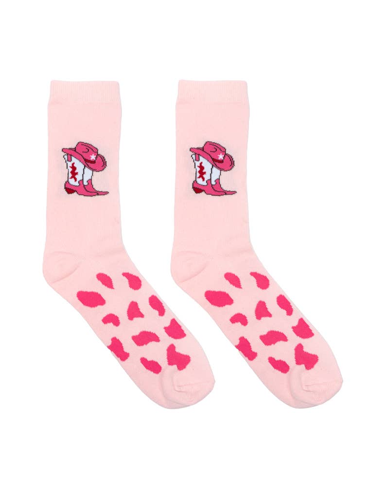 3D Packaged Crew Socks - Western Cowgirl - Pink - Premium Socks from Living Royal - Just $9.95! Shop now at Pat's Monograms