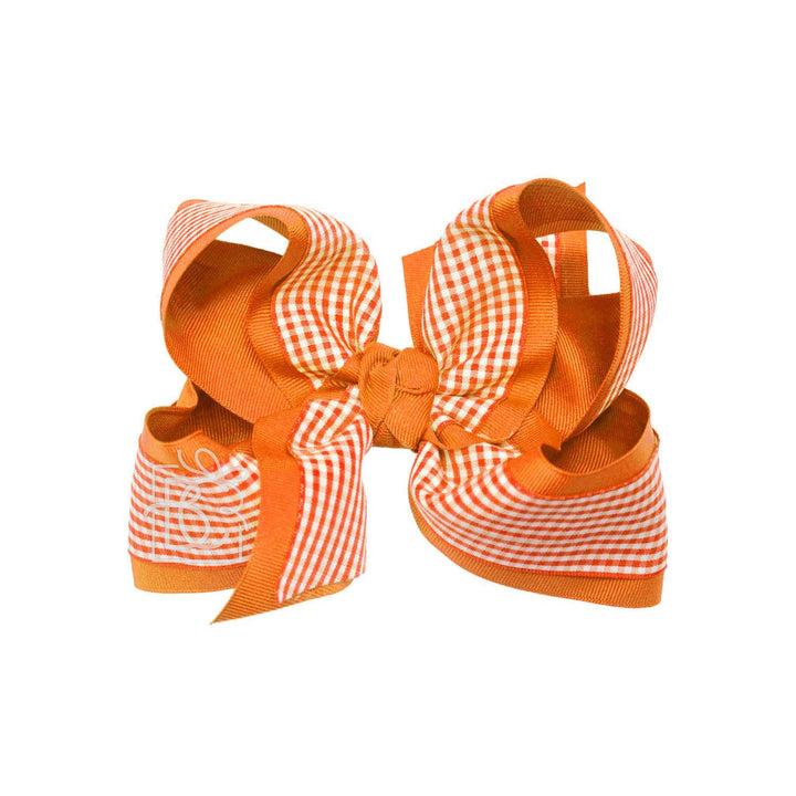 LAYERED GINGHAM/GROSGRAIN BOW ON CLIP - Premium Hair Bows from Beyond Creations, LLC - Just $11.95! Shop now at Pat's Monograms