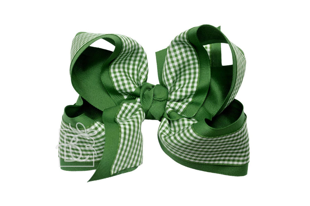 LAYERED GINGHAM/GROSGRAIN BOW ON CLIP - Premium Hair Bows from Beyond Creations, LLC - Just $11.95! Shop now at Pat's Monograms