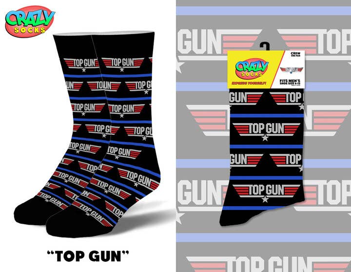 Top Gun Novelty Crew Socks - Premium socks from Crazy Socks - Just $8! Shop now at Pat's Monograms