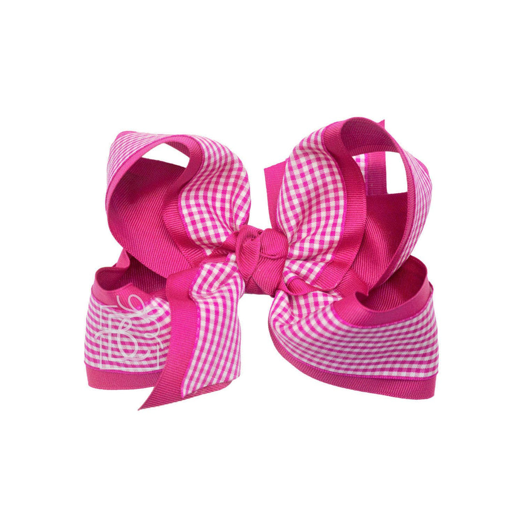 LAYERED GINGHAM/GROSGRAIN BOW ON CLIP - Premium Hair Bows from Beyond Creations, LLC - Just $11.95! Shop now at Pat's Monograms