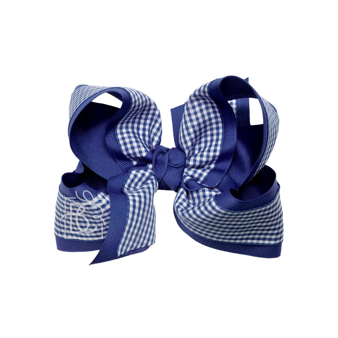 LAYERED GINGHAM/GROSGRAIN BOW ON CLIP - Premium Hair Bows from Beyond Creations, LLC - Just $11.95! Shop now at Pat's Monograms
