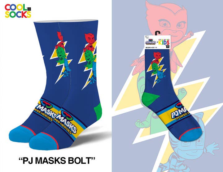 PJ Masks Bolt - Kids 4-7 Crew Socks - Premium socks from Cool Socks - Just $8! Shop now at Pat's Monograms