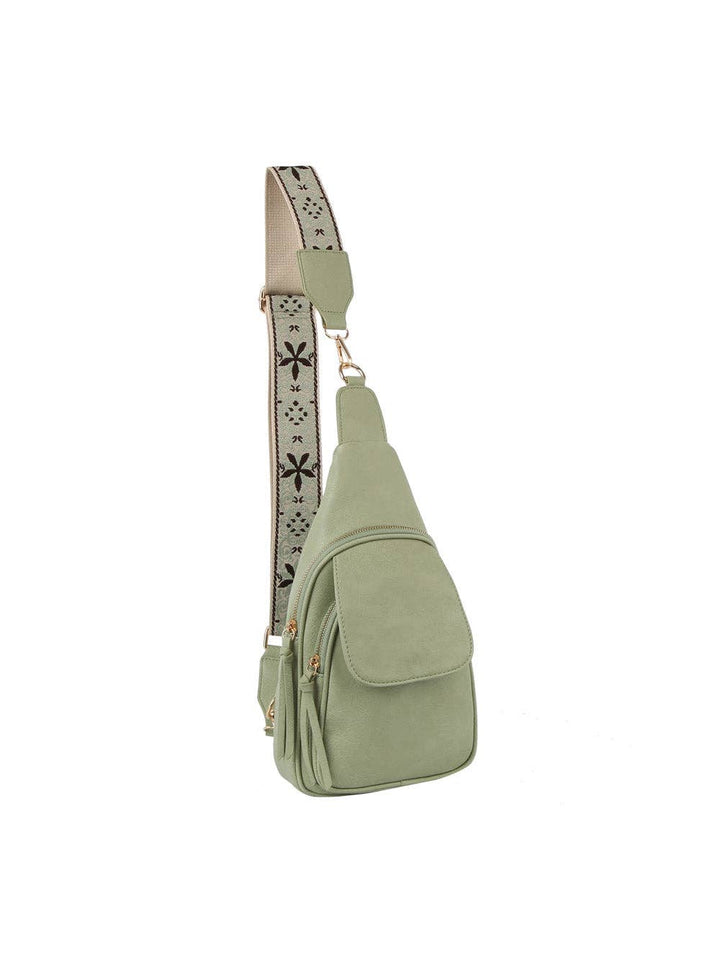 Flap front double zip sling backpack - Premium handbag from Handbag Factory Corp - Just $37.95! Shop now at Pat's Monograms