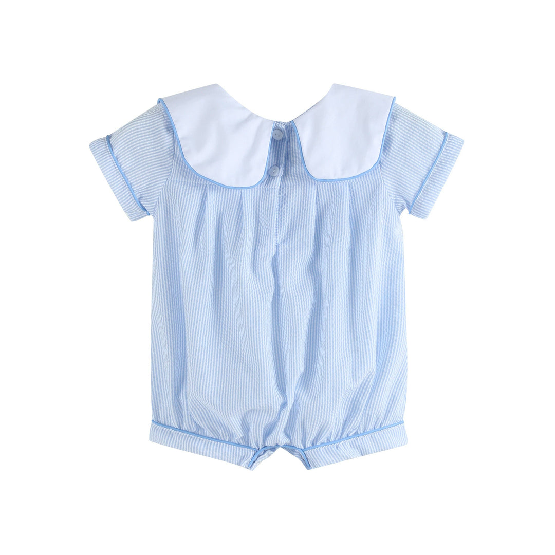 Blue Stripe Bunny Romper - Premium Baby & Toddler Outfits from Lil Cactus - Just $38.95! Shop now at Pat's Monograms