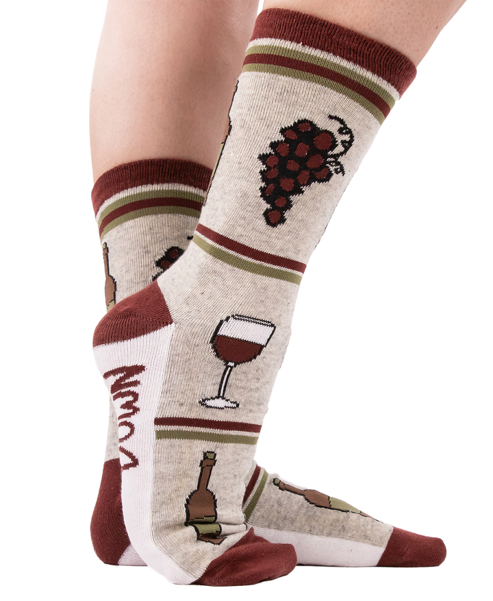 Wine Down Crew Sock One Size - Premium Socks from Lazy One - Just $9.95! Shop now at Pat's Monograms