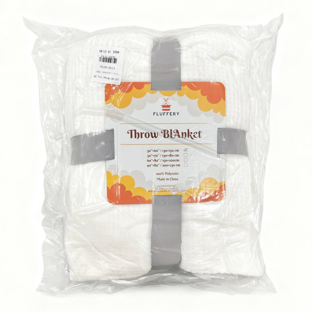 Ultra Soft Ribbed Blanket - Plush Flannel Throw - Premium blankets from FLUFFERY - Just $21.95! Shop now at Pat's Monograms