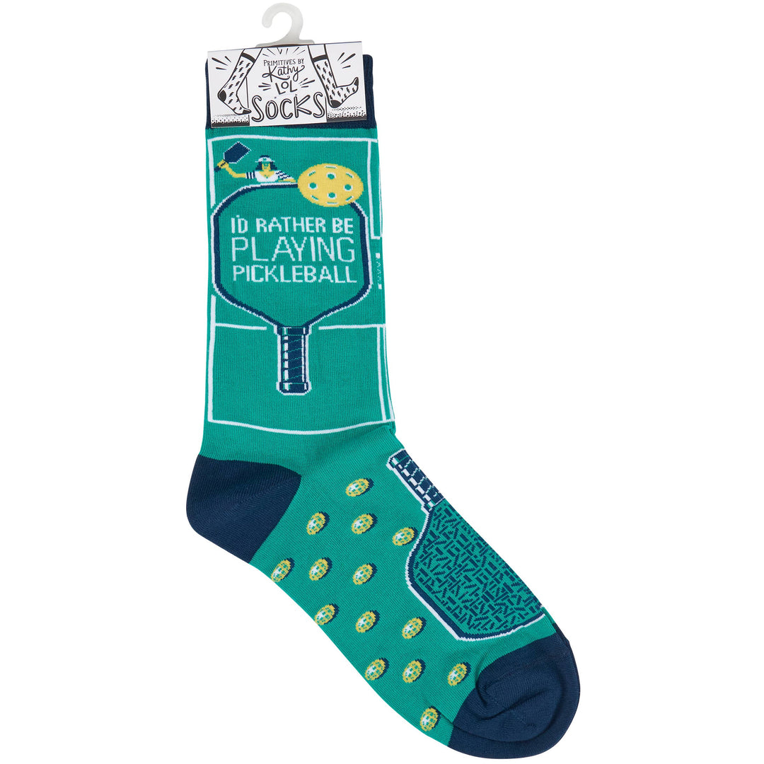 Rather Be Playing Pickleball Socks - Premium socks from Primitives by Kathy - Just $10.95! Shop now at Pat's Monograms