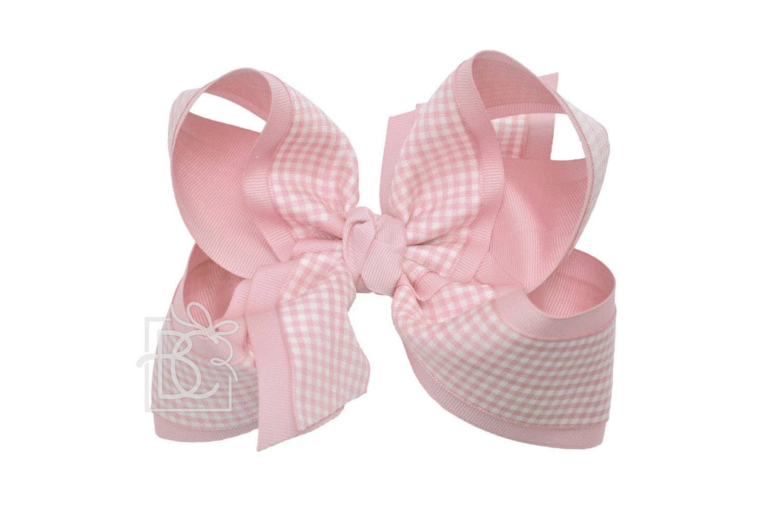 LAYERED GINGHAM/GROSGRAIN BOW ON CLIP - Premium Hair Bows from Beyond Creations, LLC - Just $11.95! Shop now at Pat's Monograms