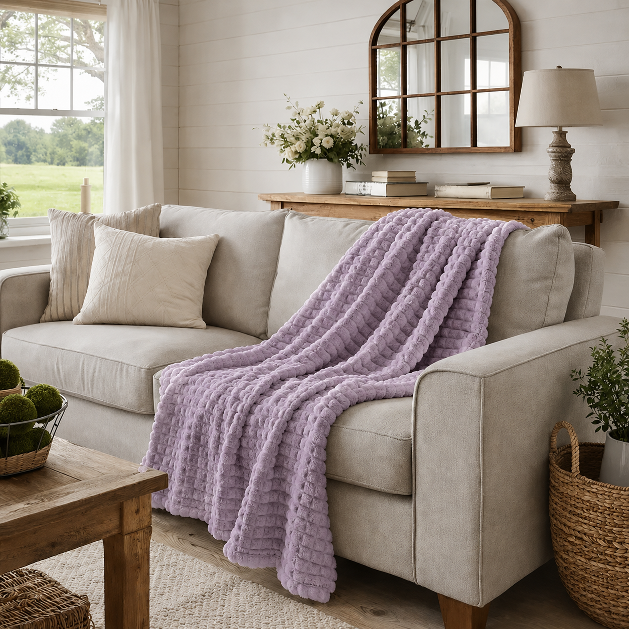 Textured Waffle Large Throw Blanket - 60"x80" - Premium blanket from Fennco Styles - Just $38! Shop now at Pat's Monograms