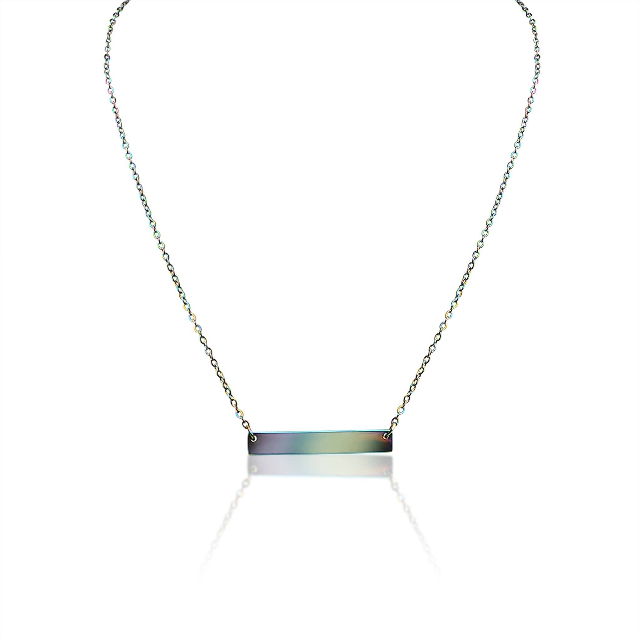 Stainless Steel Blank Bar Necklace - Premium Jewelry from WJW - Just $24.95! Shop now at Pat's Monograms