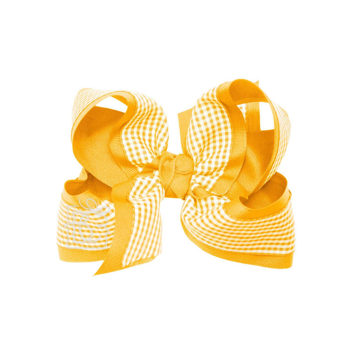 LAYERED GINGHAM/GROSGRAIN BOW ON CLIP - Premium Hair Bows from Beyond Creations, LLC - Just $11.95! Shop now at Pat's Monograms