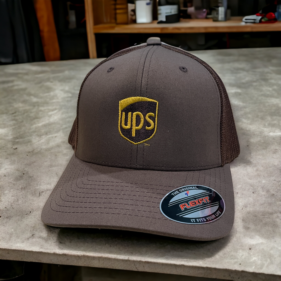UPS - Mesh Back Flex Fit Cap - Premium  from Pat's Monograms - Just $23.95! Shop now at Pat's Monograms