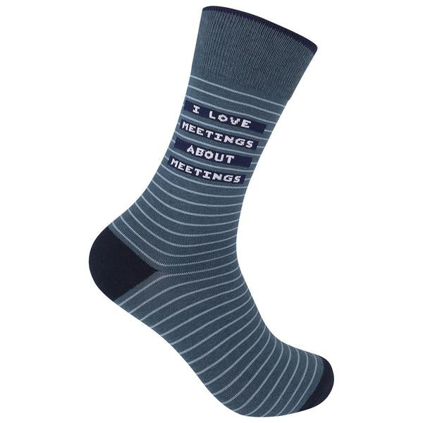 I Love Meetings about Meetings Socks - Premium Socks from funatic - Just $12.95! Shop now at Pat's Monograms