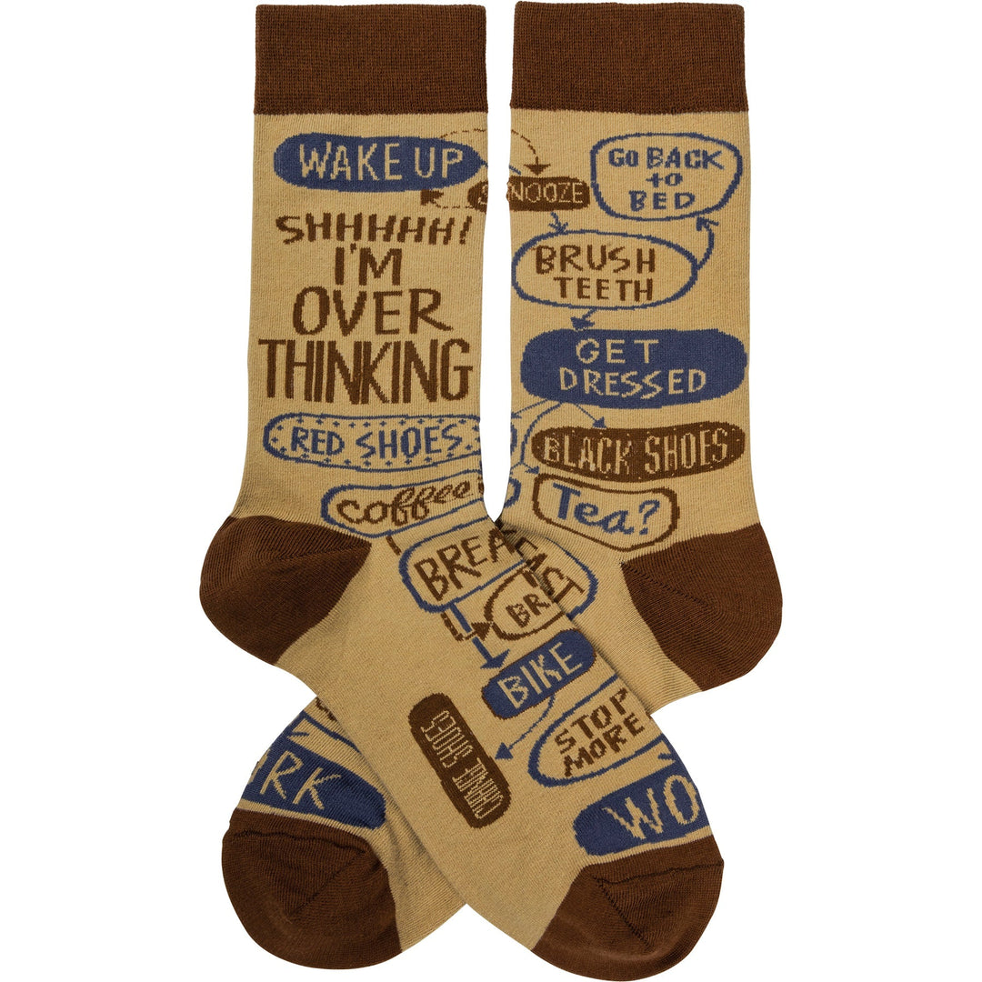 Shhhhh! I'm Over Thinking - Premium Socks from Primitives by Kathy - Just $7.95! Shop now at Pat's Monograms