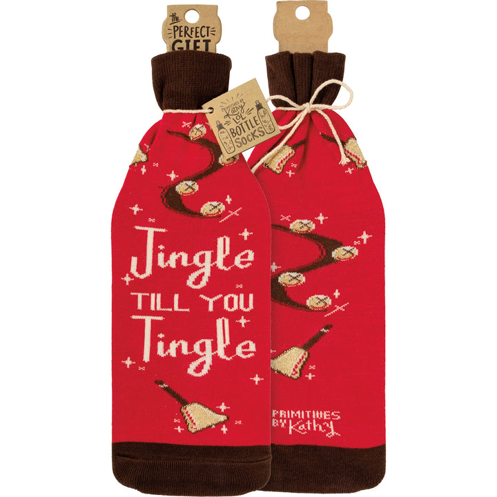Bottle Sock - Jingle Till You Tingle - Premium wine accessories from Primitives by Kathy - Just $5.95! Shop now at Pat's Monograms