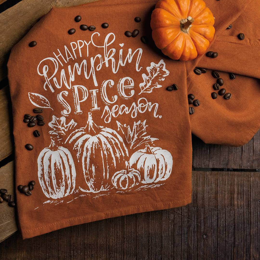 Kitchen Towel - Happy Pumpkin Spice Season - Premium Kitchen Towel from Primitives by Kathy - Just $8.95! Shop now at Pat's Monograms