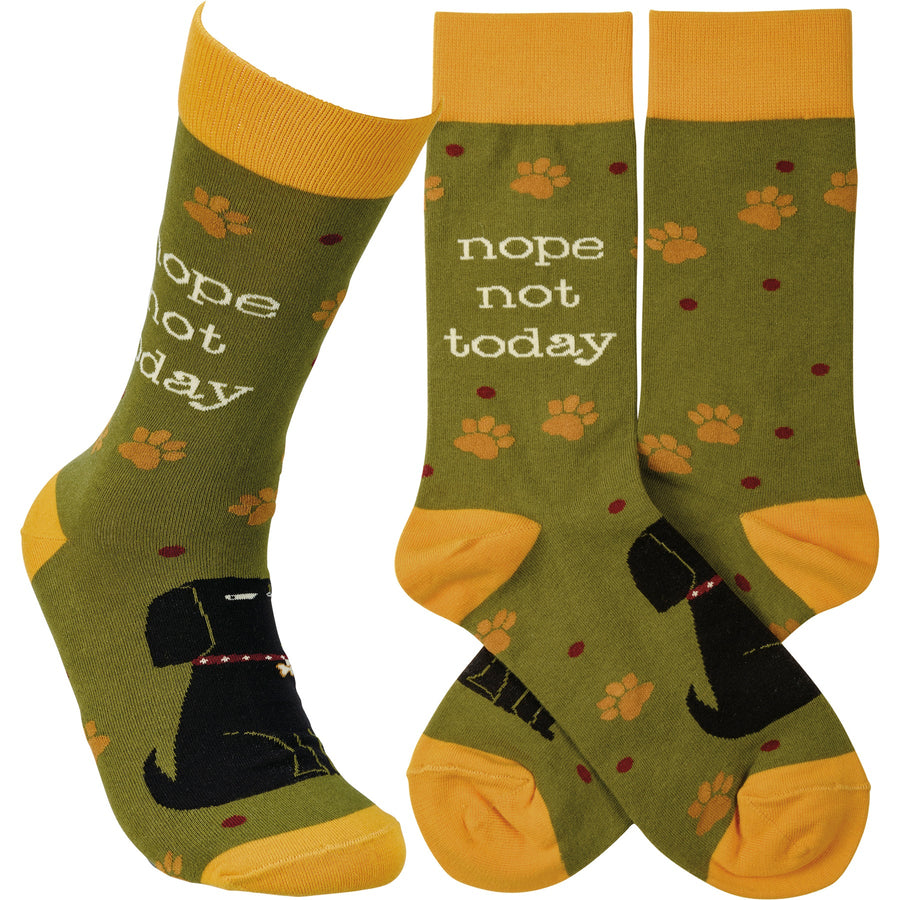 Socks - Nope Not Today - Premium Socks from Primitives by Kathy - Just $7.95! Shop now at Pat's Monograms