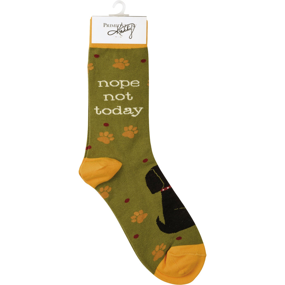 Socks - Nope Not Today - Premium Socks from Primitives by Kathy - Just $7.95! Shop now at Pat's Monograms