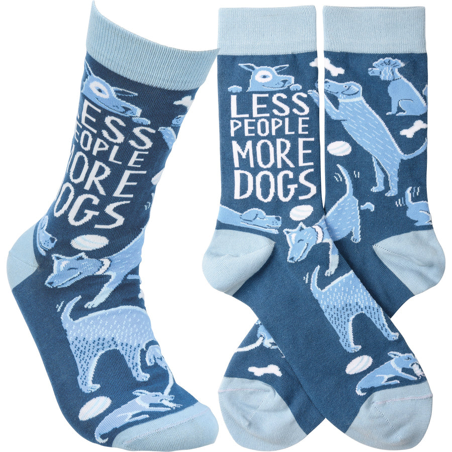 Socks - Less People More Dogs - Premium Socks from Primitives by Kathy - Just $7.95! Shop now at Pat's Monograms