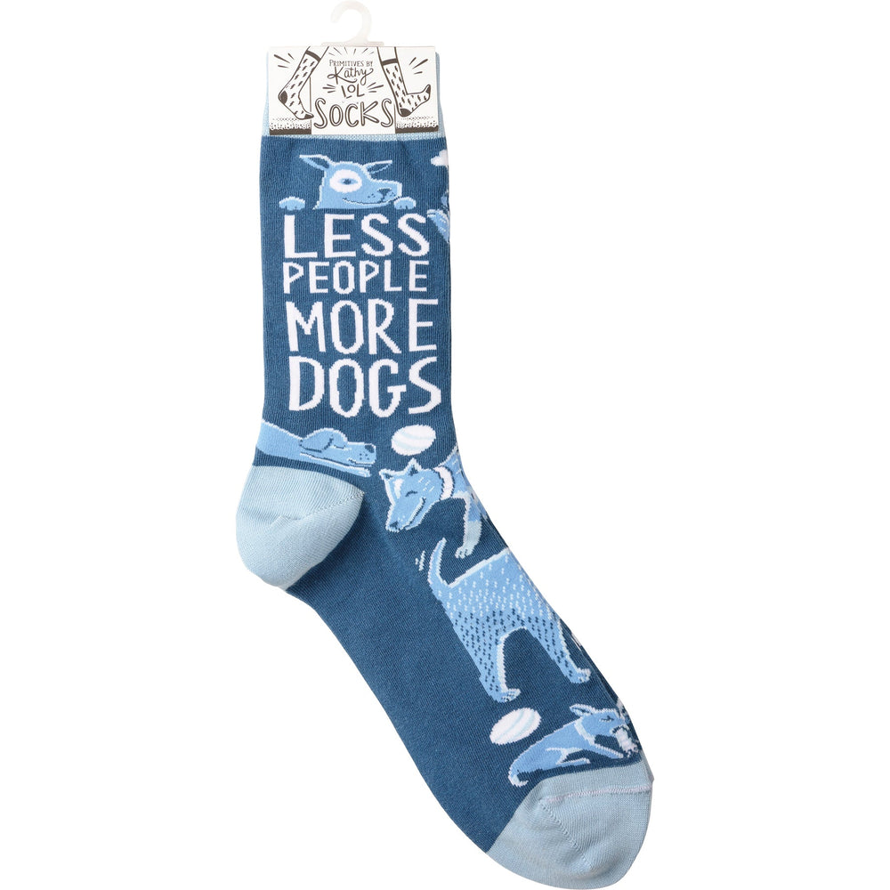 Socks - Less People More Dogs - Premium Socks from Primitives by Kathy - Just $7.95! Shop now at Pat's Monograms