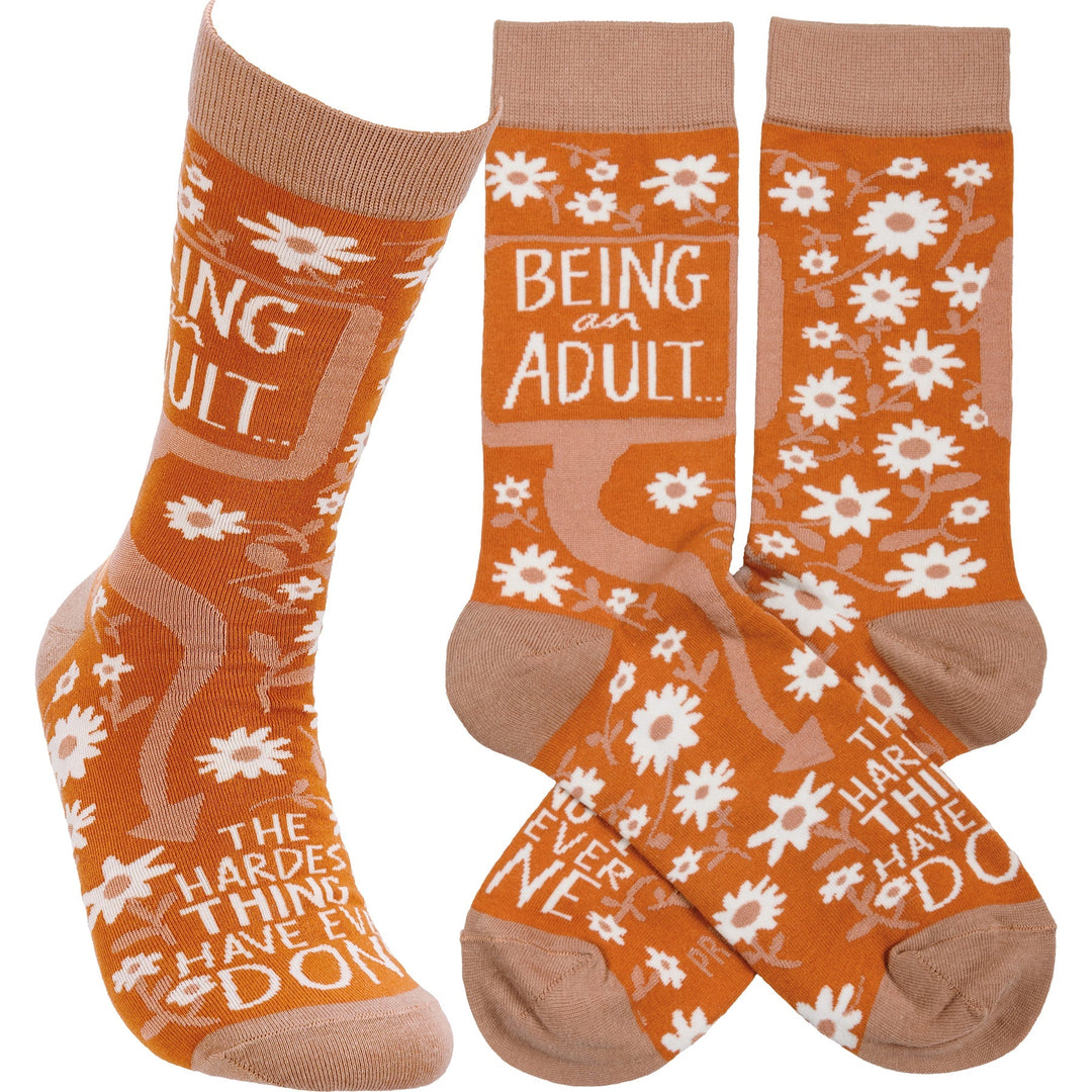 Being An Adult - Premium Socks from Primitives by Kathy - Just $7.95! Shop now at Pat's Monograms