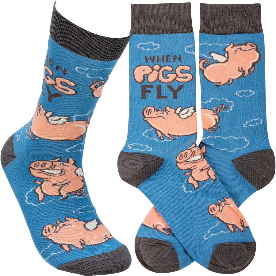 Socks - When Pigs Fly - Premium Socks from Primitives by Kathy - Just $7.95! Shop now at Pat's Monograms