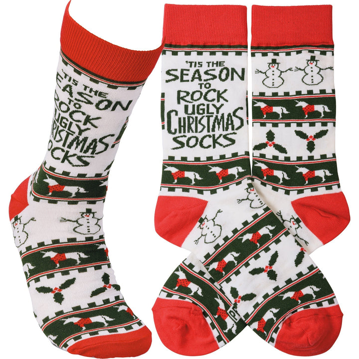 Season To Rock The Ugly Christmas Socks - Premium Socks from Primitives by Kathy - Just $10.95! Shop now at Pat's Monograms