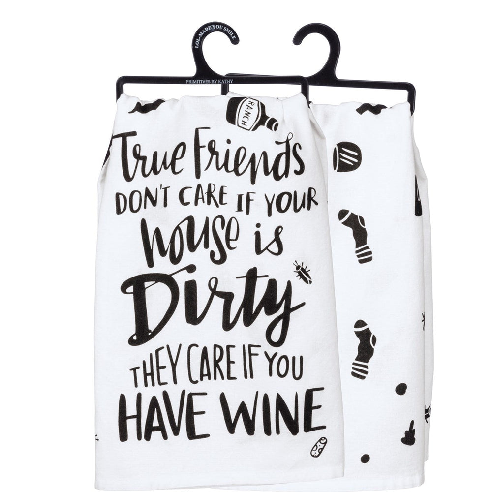 Kitchen Towel - True Friends Don't Care - Premium Kitchen Towel from Primitives by Kathy - Just $8.95! Shop now at Pat's Monograms