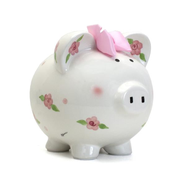 Posies and Polka Dots Piggy Bank - Premium Baby Gift from Child To Cherish® - Just $36.95! Shop now at Pat's Monograms