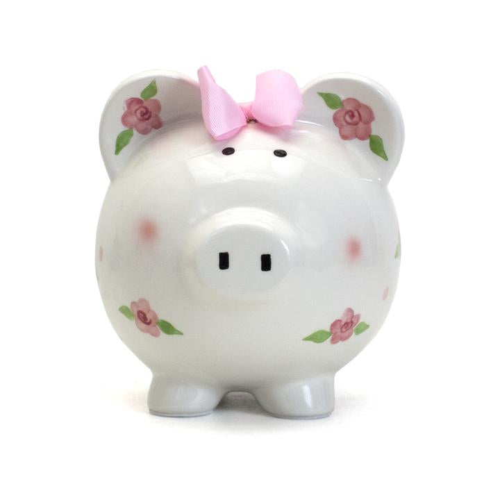 Posies and Polka Dots Piggy Bank - Premium Baby Gift from Child To Cherish® - Just $36.95! Shop now at Pat's Monograms
