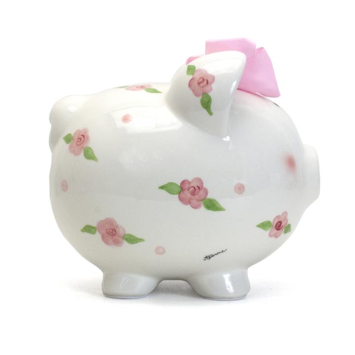 Posies and Polka Dots Piggy Bank - Premium Baby Gift from Child To Cherish® - Just $36.95! Shop now at Pat's Monograms
