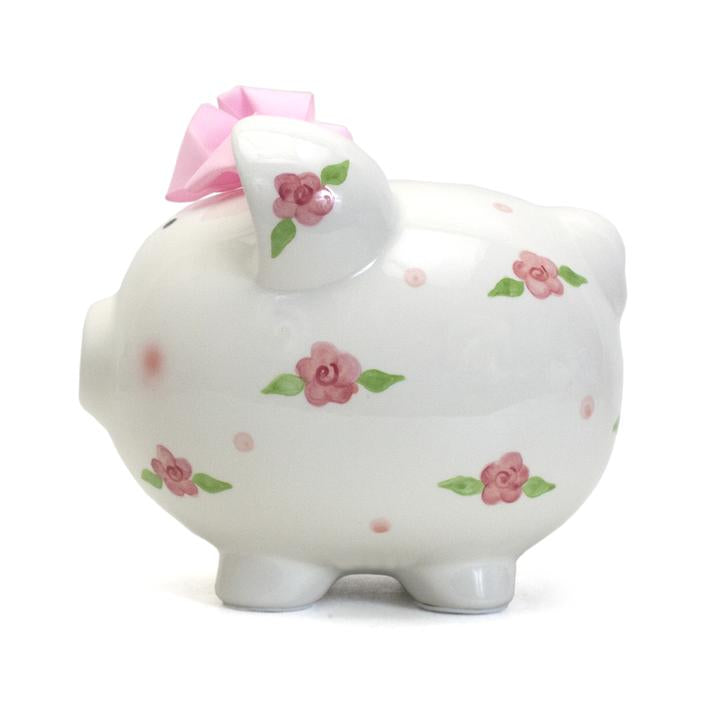 Posies and Polka Dots Piggy Bank - Premium Baby Gift from Child To Cherish® - Just $36.95! Shop now at Pat's Monograms