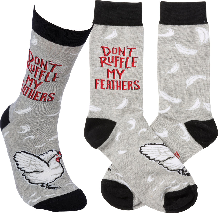 Socks - Don't Ruffle My Feathers - Premium Socks from Primitives by Kathy - Just $7.95! Shop now at Pat's Monograms