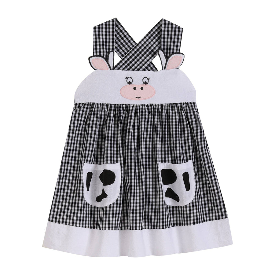 Black Gingham Cute Cow Pocket Sundress - Premium Baby & Toddler Dresses from Lil Cactus - Just $32! Shop now at Pat's Monograms