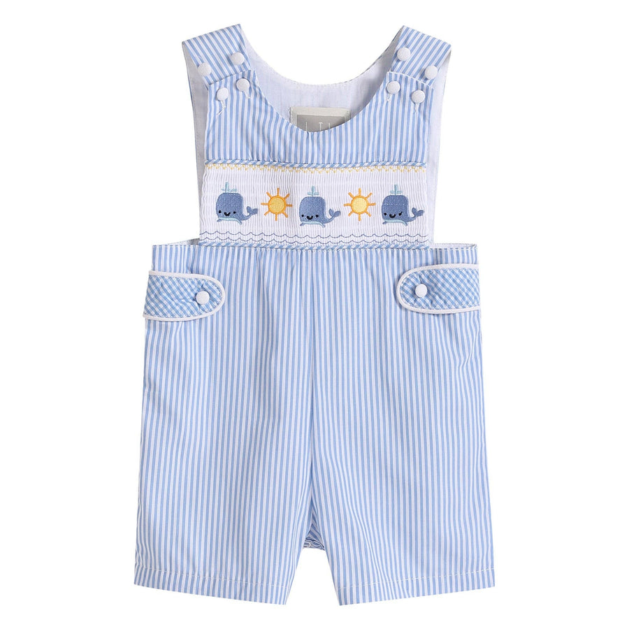 Blue Striped Whale Smocked Jon Jons - Premium Baby & Toddler Outfits from Lil Cactus - Just $34.95! Shop now at Pat's Monograms