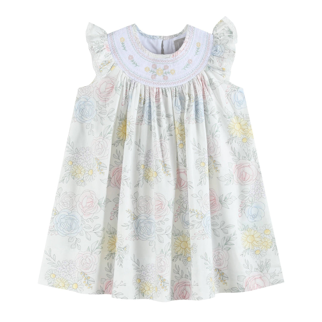 Bouquet Floral Smocked Bishop Dress - Premium Baby & Toddler Dresses from Lil Cactus - Just $36.95! Shop now at Pat's Monograms
