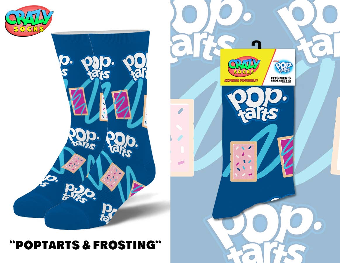 Poptarts Frosting - Mens Crew Folded - Premium Socks from Crazy Socks - Just $8! Shop now at Pat's Monograms