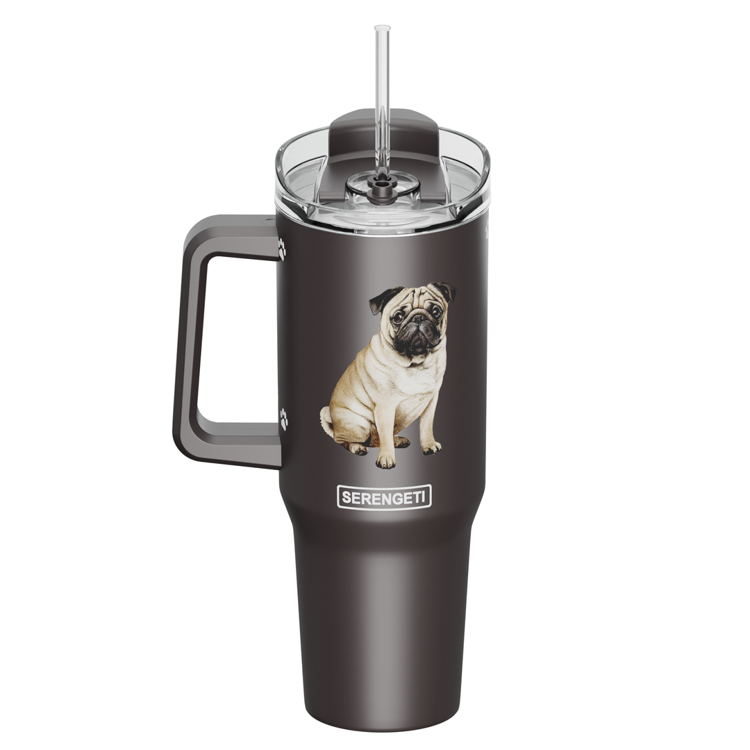 Pug 40 oz Tumbler with Handle - Premium  from E&S Pets - Just $36.95! Shop now at Pat's Monograms